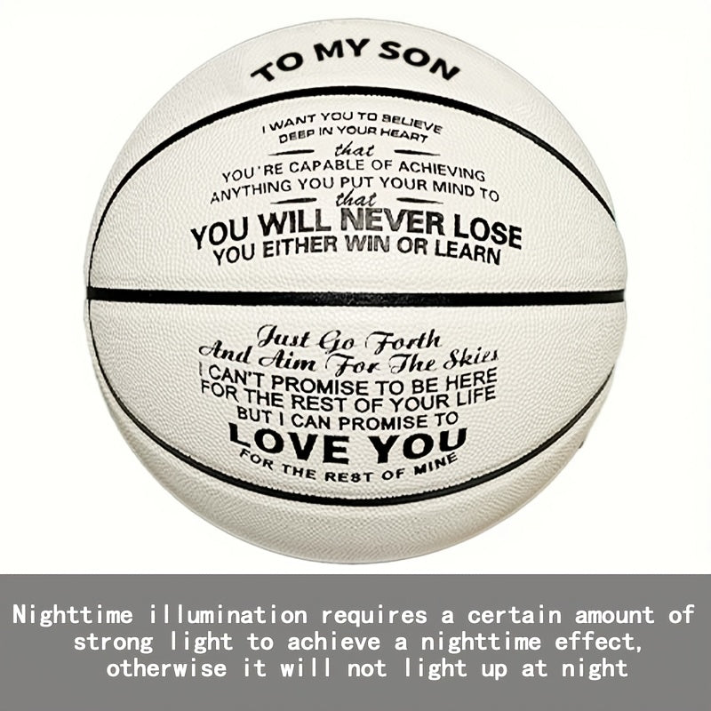 Glow-in-the-Dark Basketball #7 - Personalized Custom Name\u002FMessage, No Batteries Needed