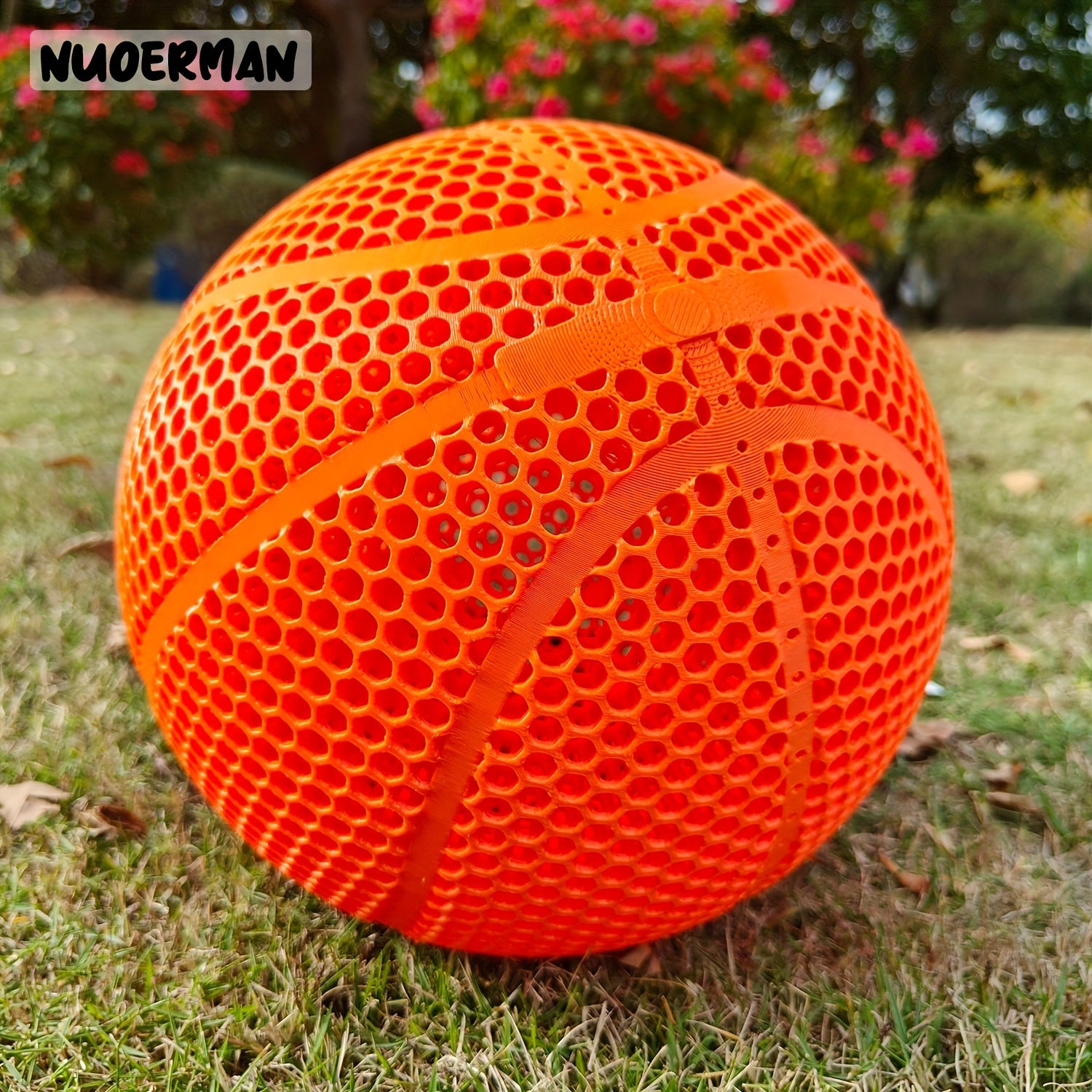 NUOERMAN 3D Printed Orange Basketball - No-Inflation Concept