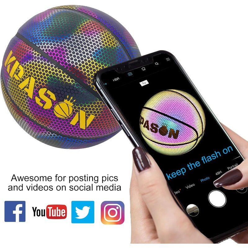 KPASON Holographic Glowing Basketball Size 5\u002F6\u002F7 (27.5\