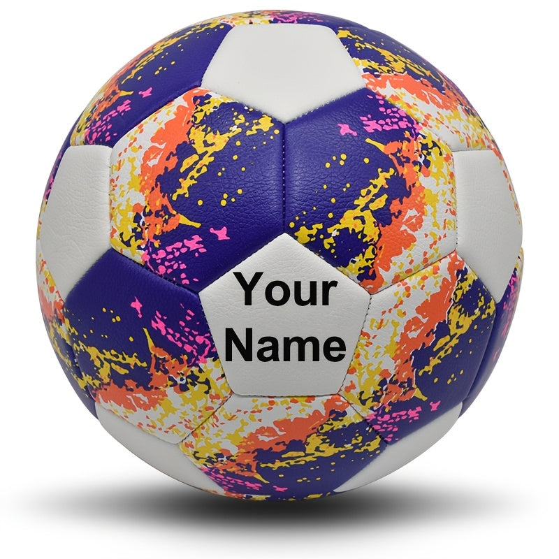 1pc Personalized Soccer Ball - Heavy-Duty PU Football with Custom Name & Number