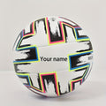 Custom Name 5 Soccer Ball - Personalized White with Colorful Stripes