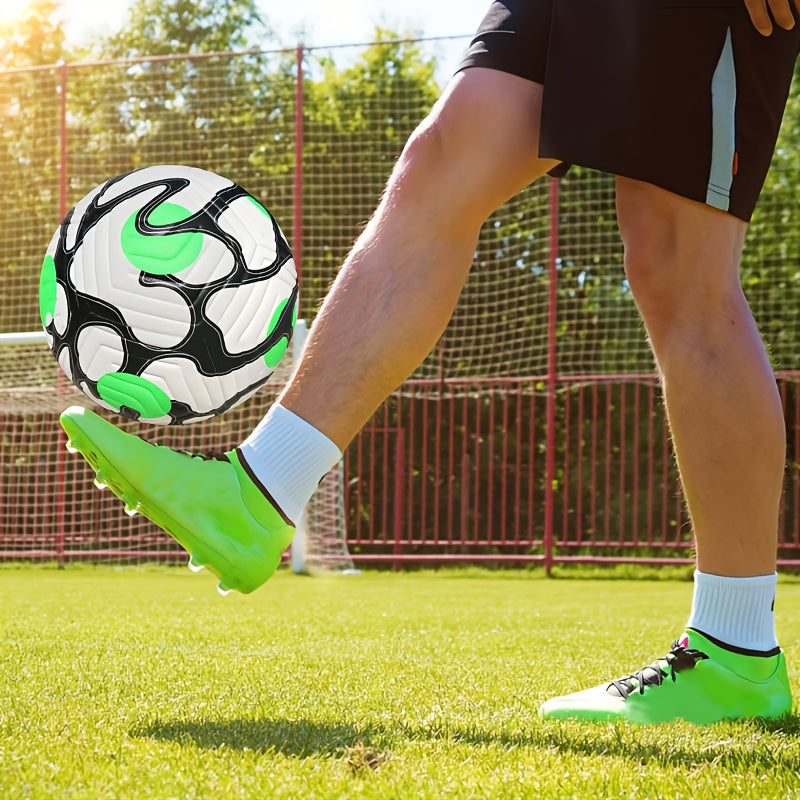 Professional Soccer Ball - Size 5 Machine-Sewn PU Football with Black