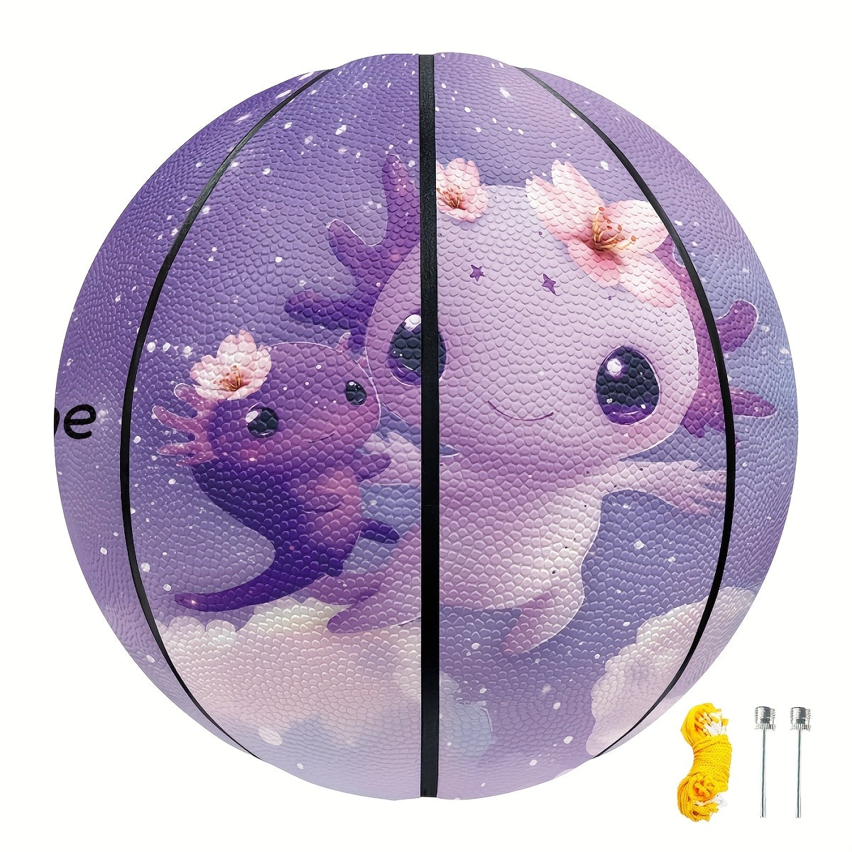 Customized No. 5\u002F7 Basketball - Cute Salamander Design, Durable Pu Material