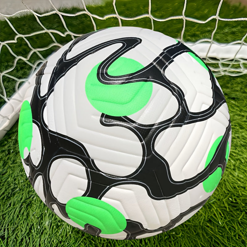 Professional Soccer Ball - Size 5 Machine-Sewn PU Football with Black