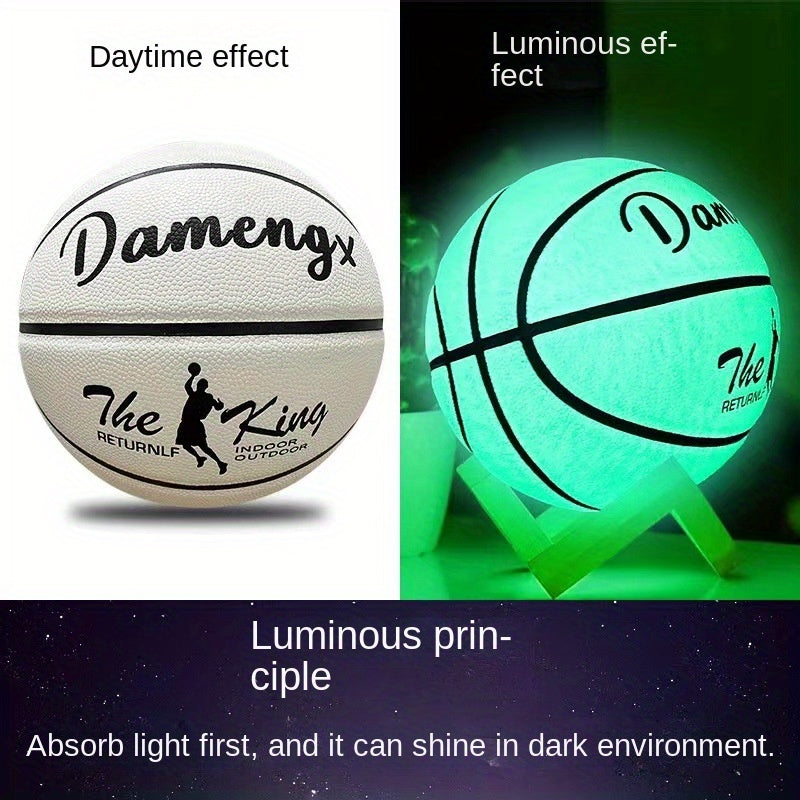 Soft-touch, Durable PU Soft Leather Luminous Basketball for Outdoor Wear-resistant Non-slip Play