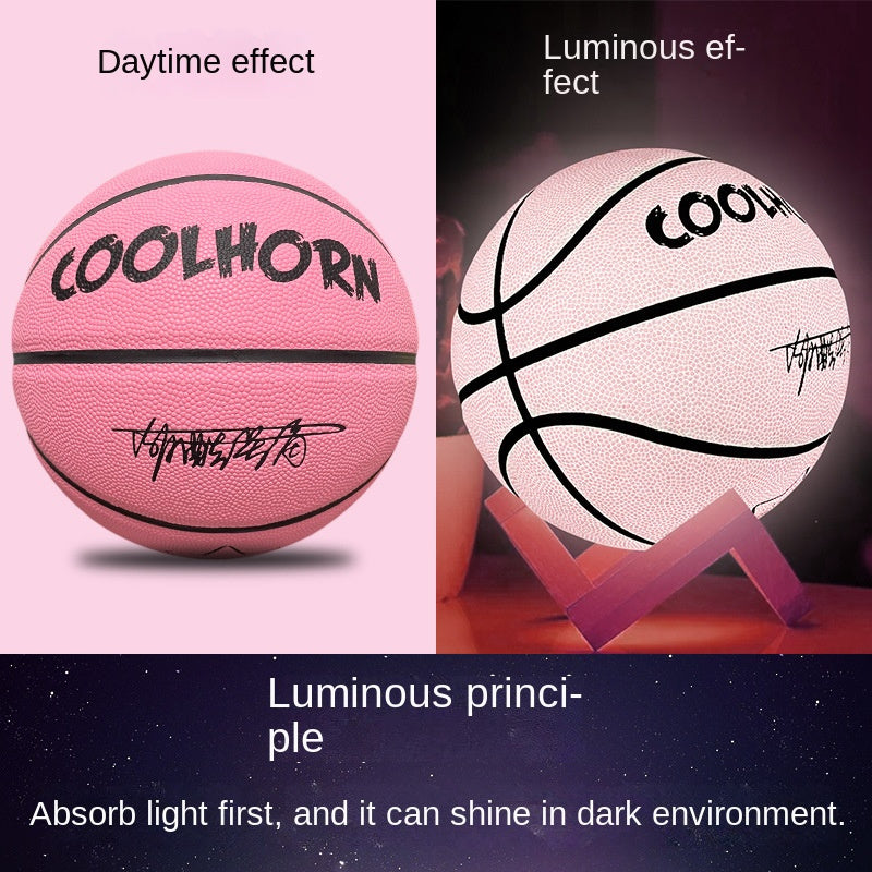 Soft-touch, Durable PU Soft Leather Luminous Basketball for Outdoor Wear-resistant Non-slip Play