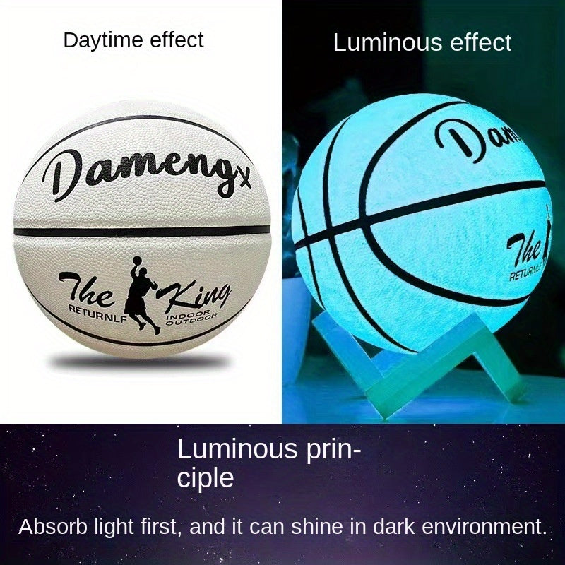 Soft-touch, Durable PU Soft Leather Luminous Basketball for Outdoor Wear-resistant Non-slip Play