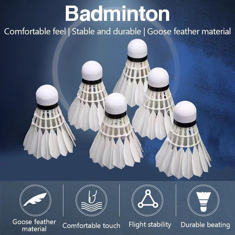 Premium Badminton Shuttlecocks 3pcs Premium Goose Feather Badminton Shuttlecocks - Durable