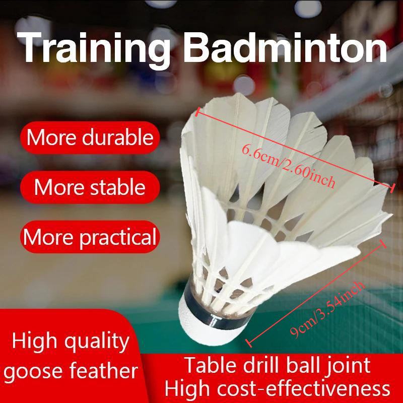Premium Badminton Shuttlecocks 3pcs Premium Goose Feather Badminton Shuttlecocks - Durable