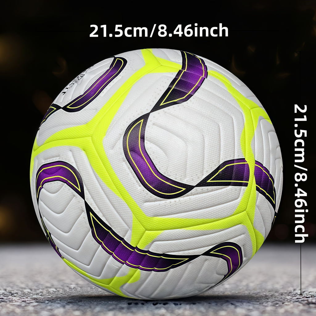 Vibrant Neon Green & Purple Football with Black & White Patterns - Durable Synthetic Faux Leather