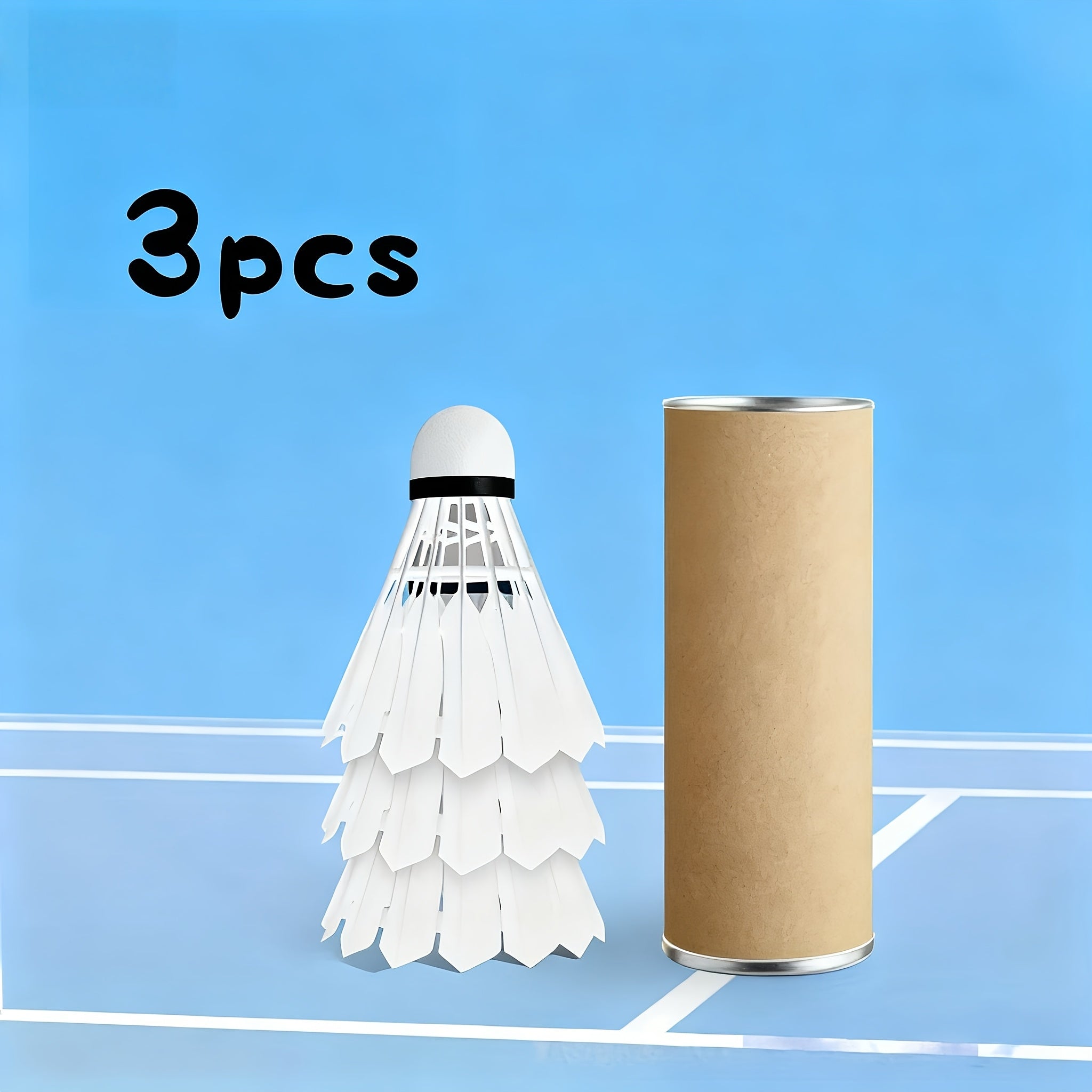 3 durable plastic badminton shuttlecocks - Durable nylon for stable flight