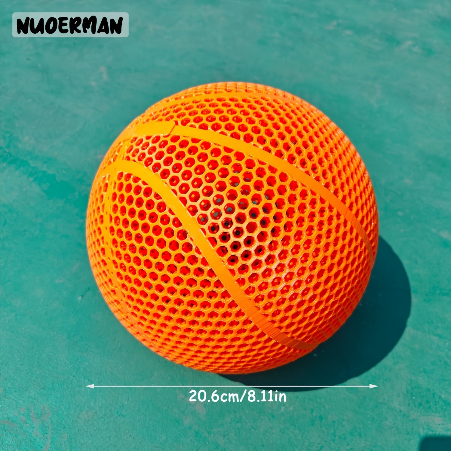 NUOERMAN 3D Printed Orange Basketball - No-Inflation Concept