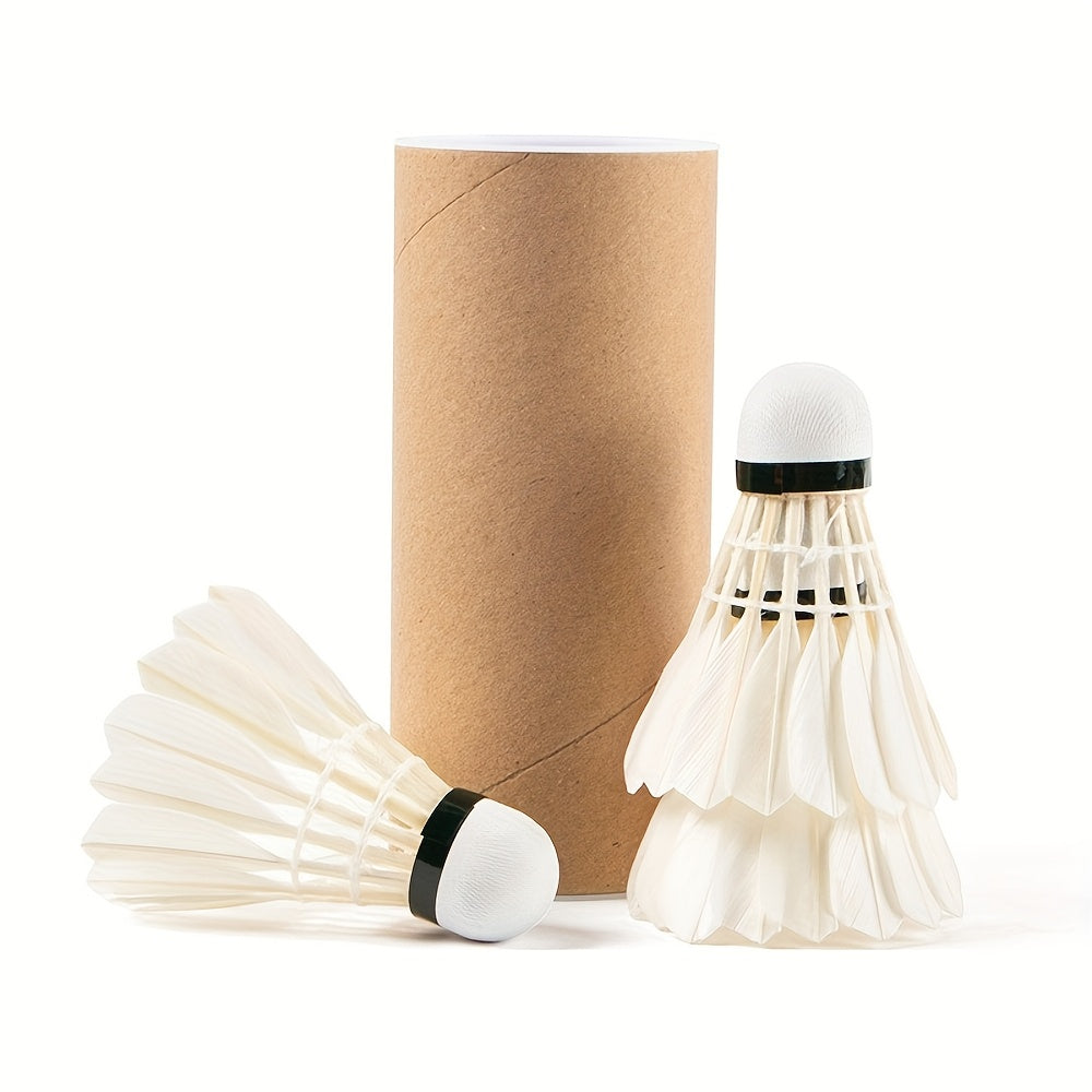 3pcs White & Black Feather Shuttlecocks - Aerodynamic Design for Stable Flight