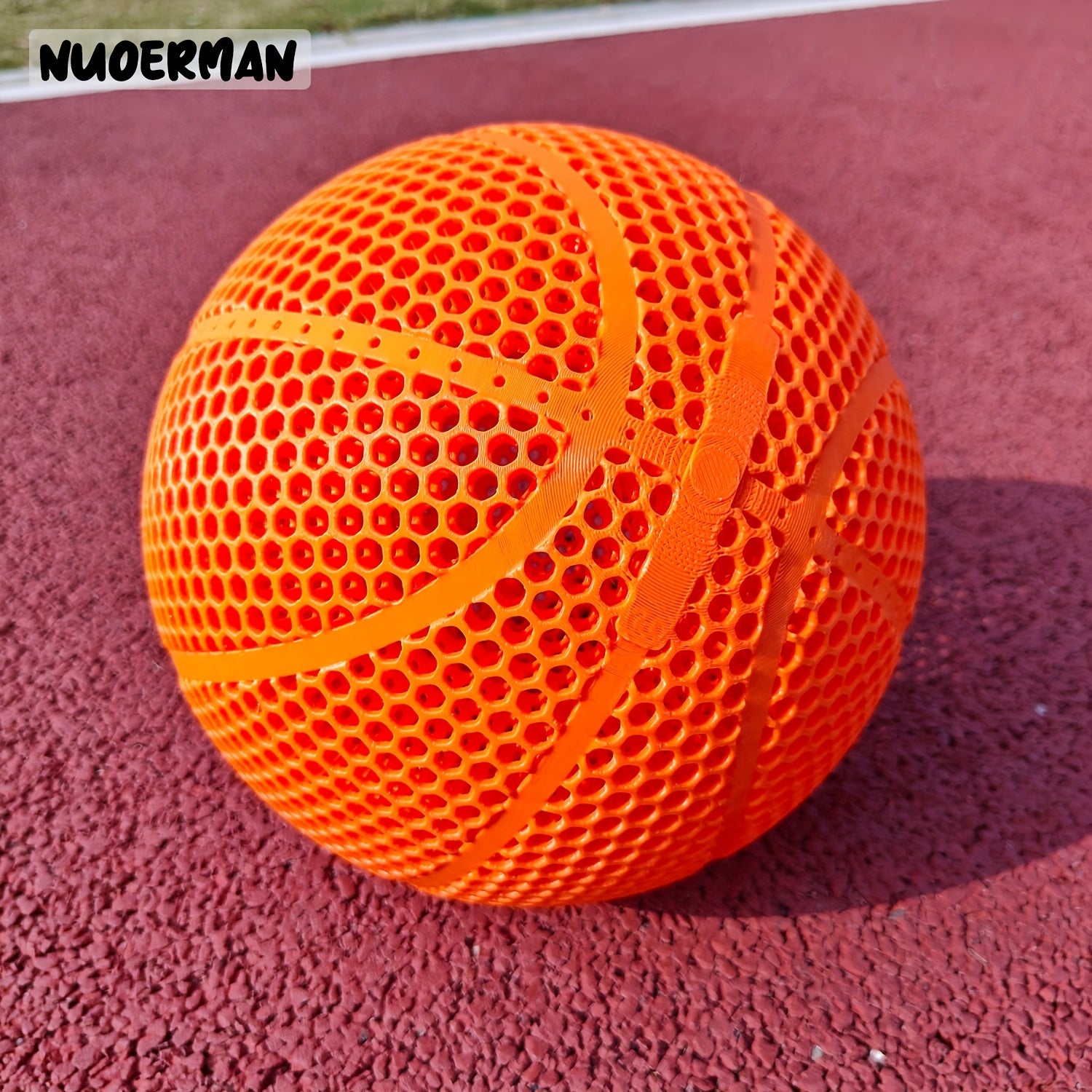 NUOERMAN 3D Printed Orange Basketball - No-Inflation Concept