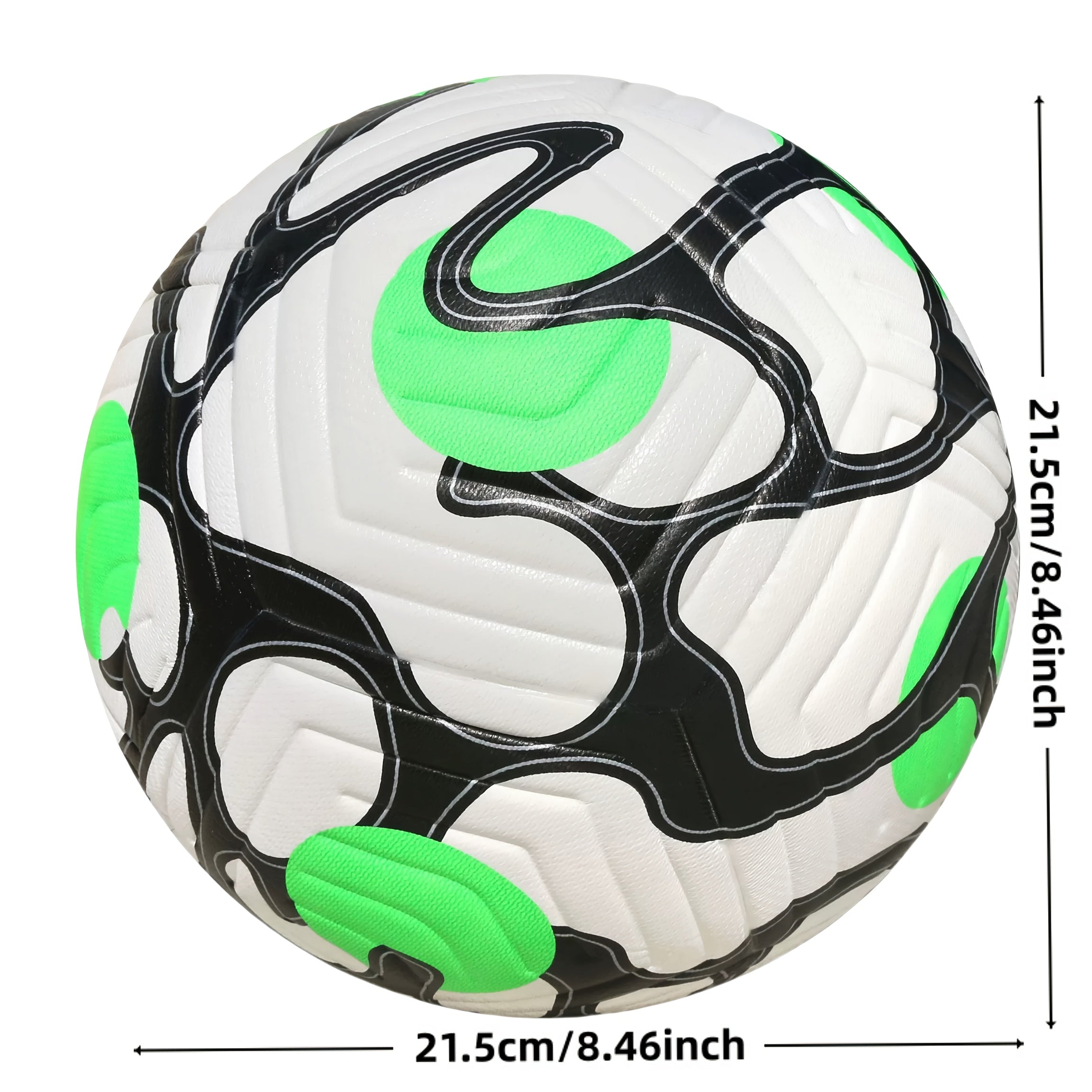 Professional Soccer Ball - Size 5 Machine-Sewn PU Football with Black