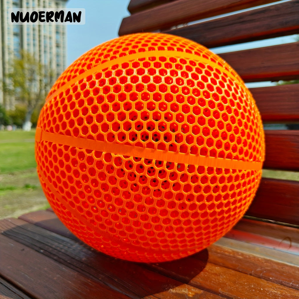 NUOERMAN 3D Printed Orange Basketball - No-Inflation Concept