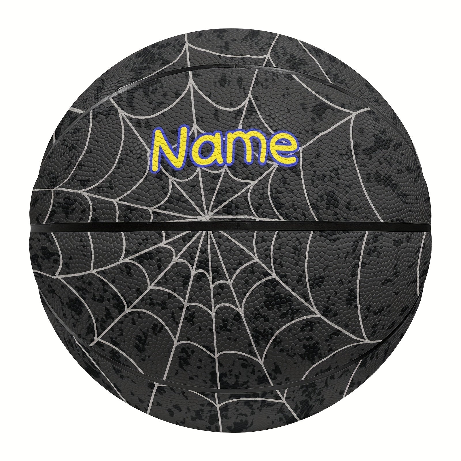 Customized basketball with spider web and skull design, size 5 or 7