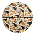 Personalized Basketball with Vibrant Cat & Floral Design - High-Elasticity, Comfort Grip