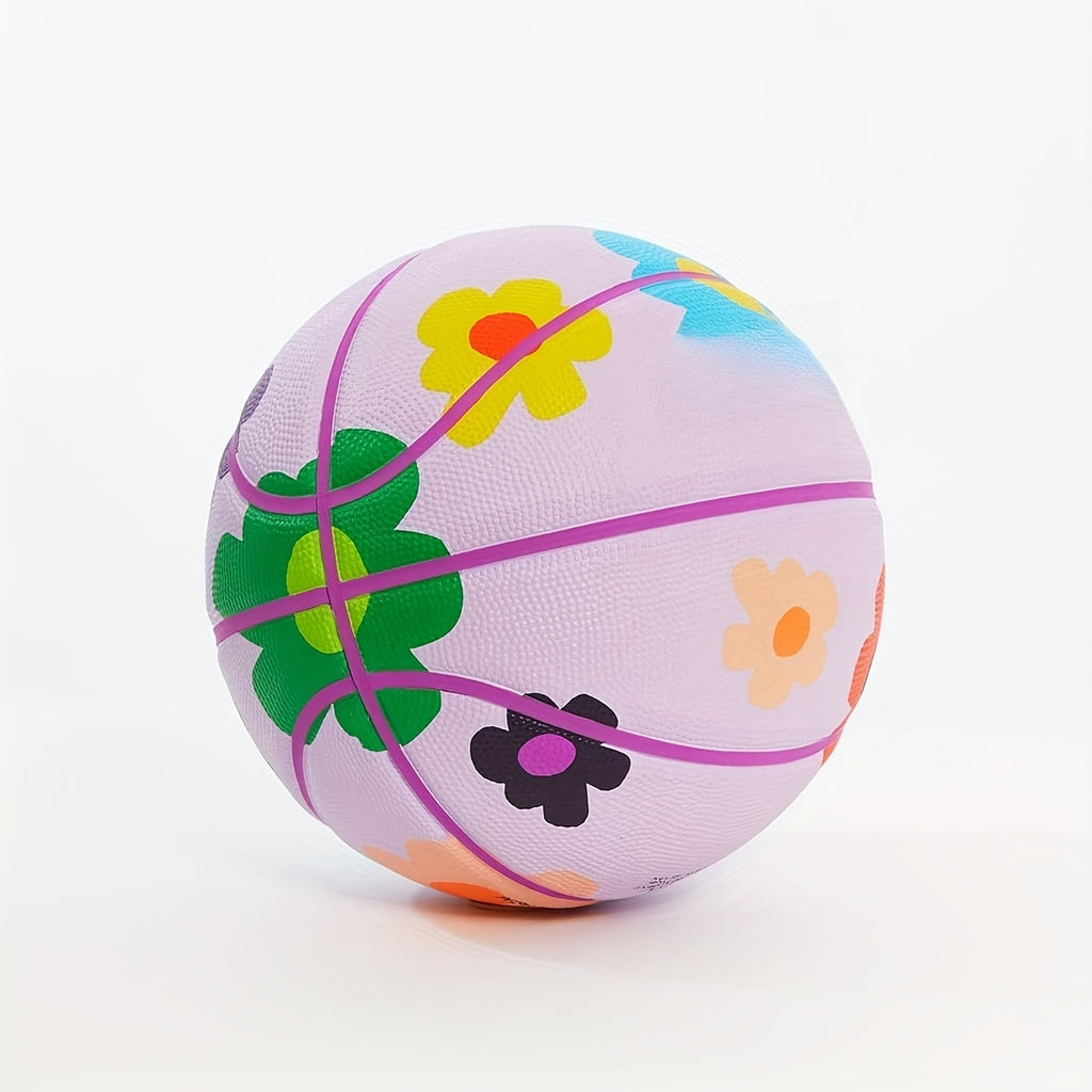 Premium Design Printed Rubber Outdoor & Indoor Basketball, Bloom Light Purple