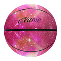 Pink Starry Sky Basketball Pink Starry Sky Design Basketball - Custom Name
