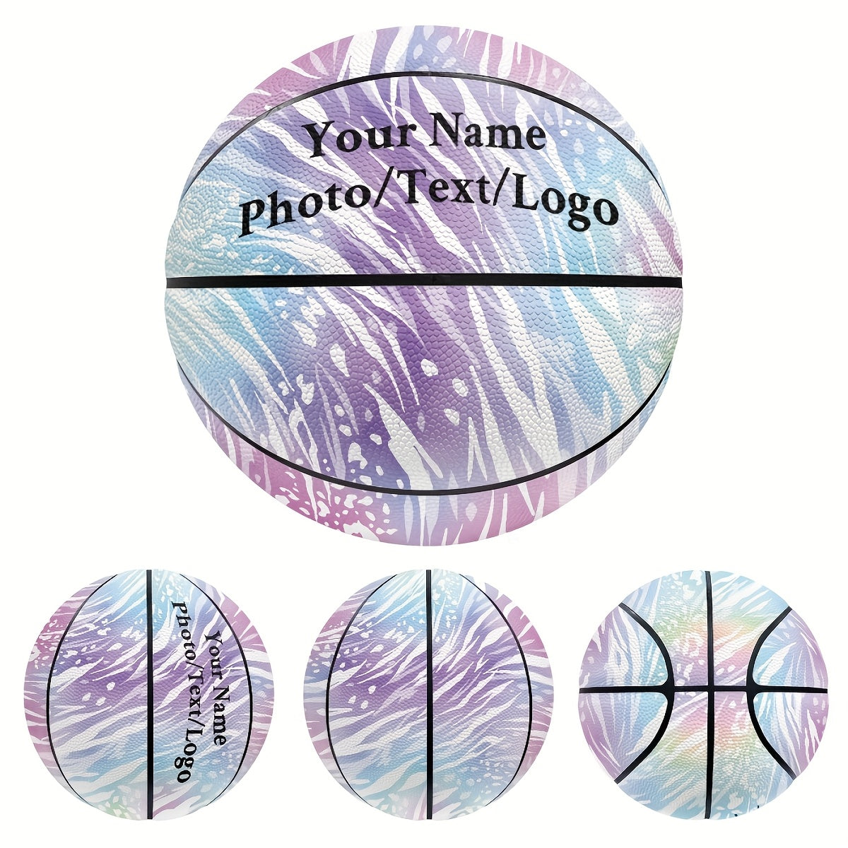 Zebra Print Custom Basketball-Add Your Design-Photo\u002FText\u002FLogo\u002FName
