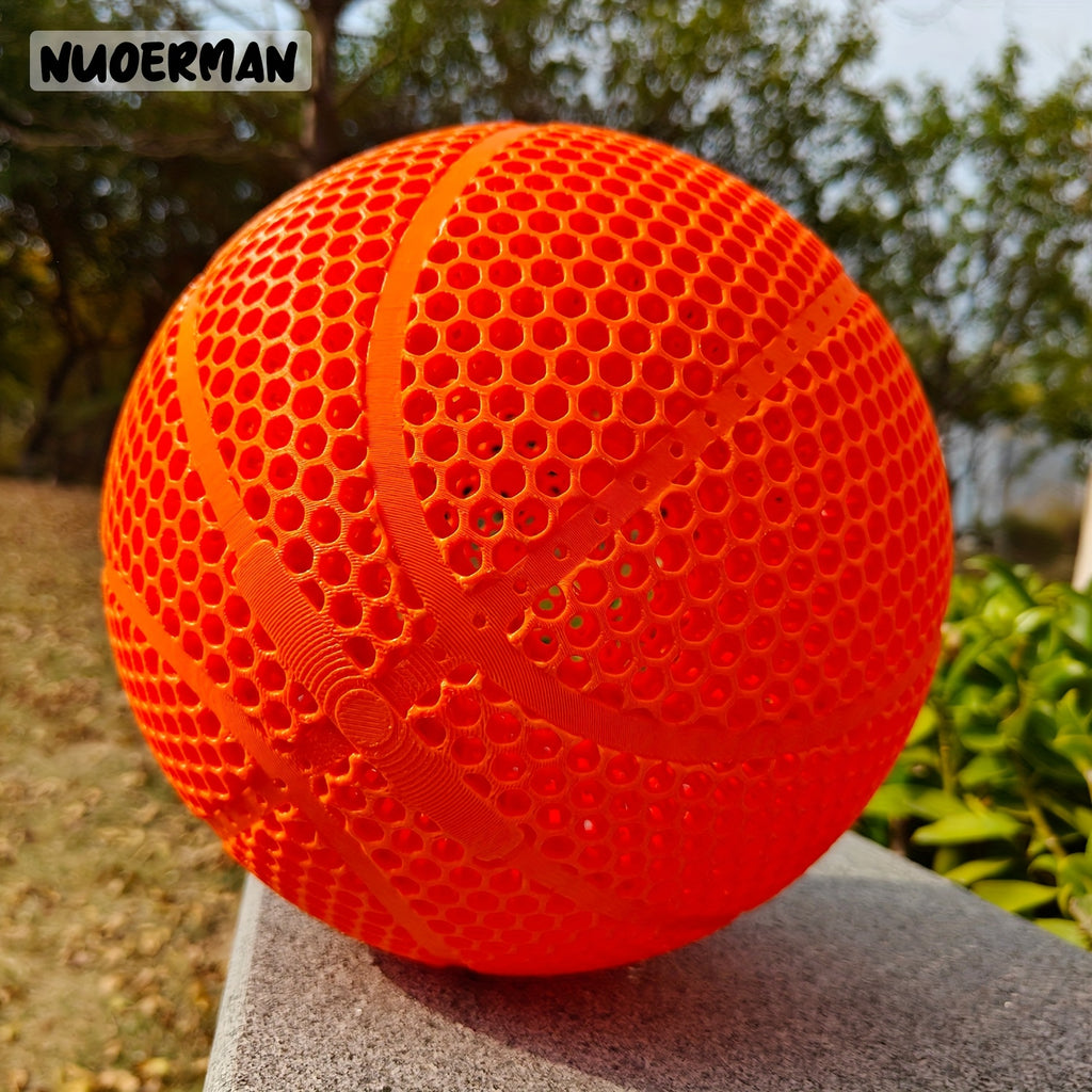 NUOERMAN 3D Printed Orange Basketball - No-Inflation Concept