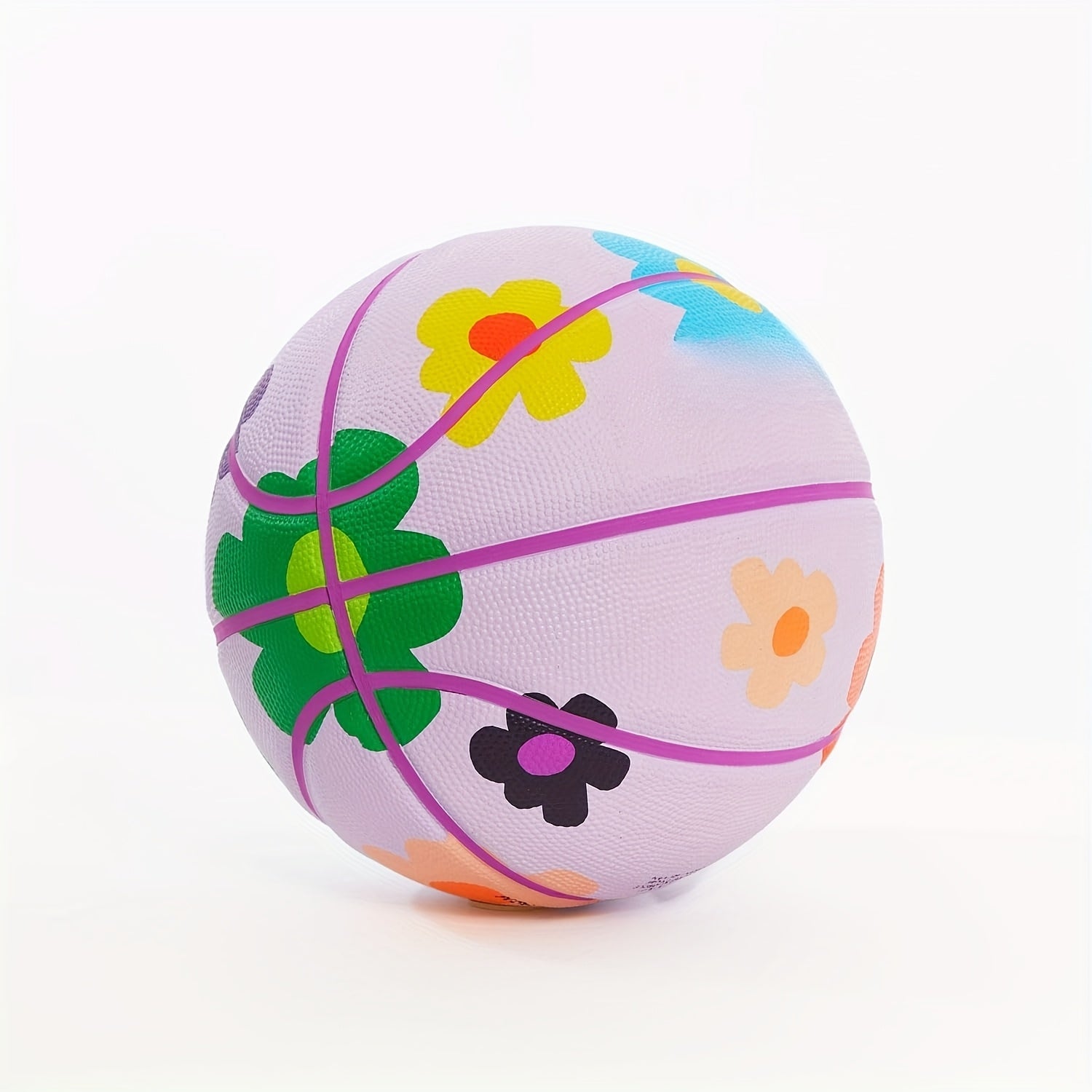 Premium Design Printed Rubber Outdoor & Indoor Basketball, Bloom Light Purple