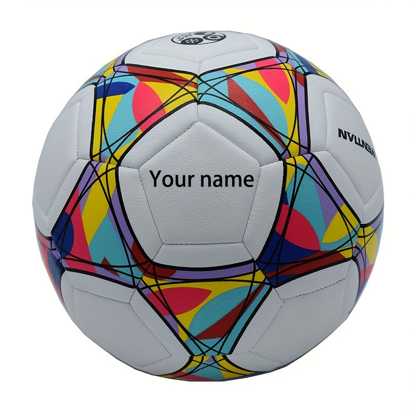 Custom Name 5-Number Premium Football - Non-Slip Durable Training & Match Ball with Vibrant Colorful Patterns