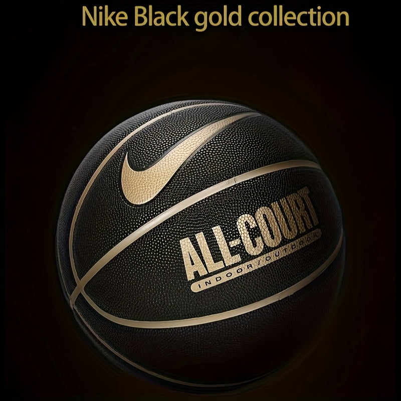 NIKE Genuine Products Black Golden Basketball Size 7 Authentic Durable Indoor And Outdoor Game Ball