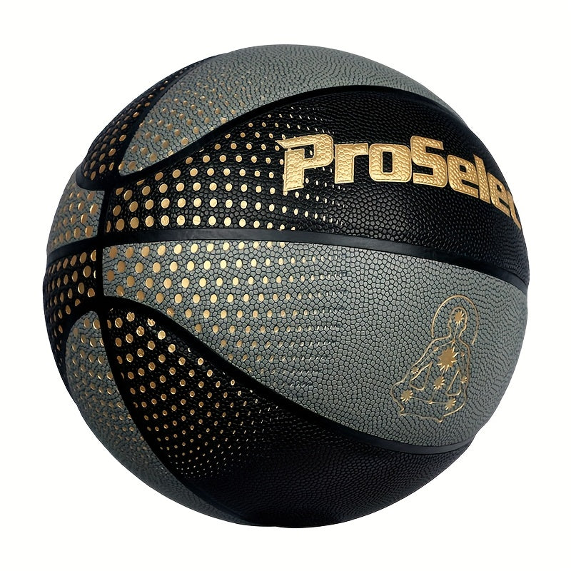 ProSelect Basketball ProSelect Size 7 Basketball - Black & Golden Wave Dot Design