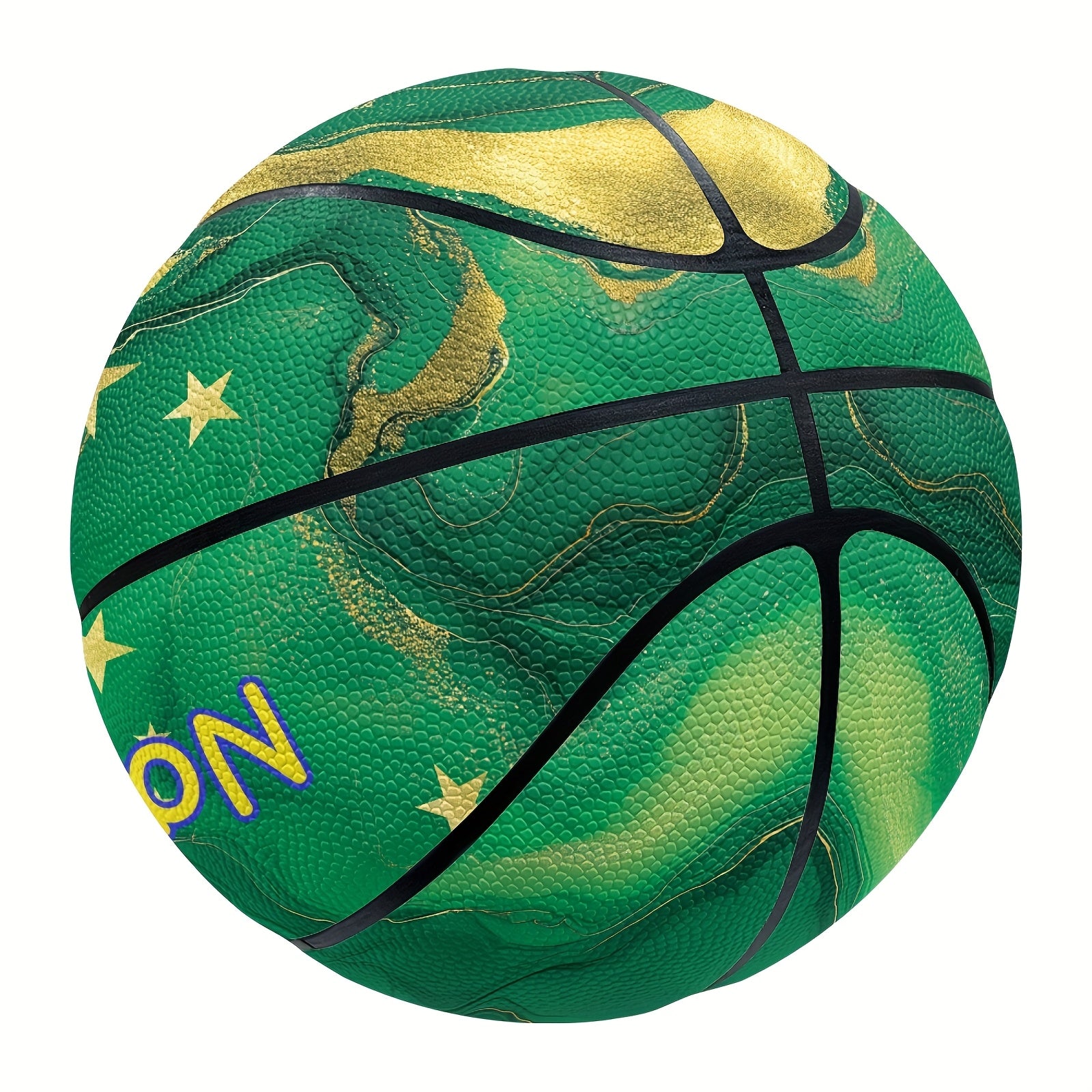 Custom Name Basketball - Green & Blue Marble Pattern PU Indoor\u002FOutdoor Game Ball