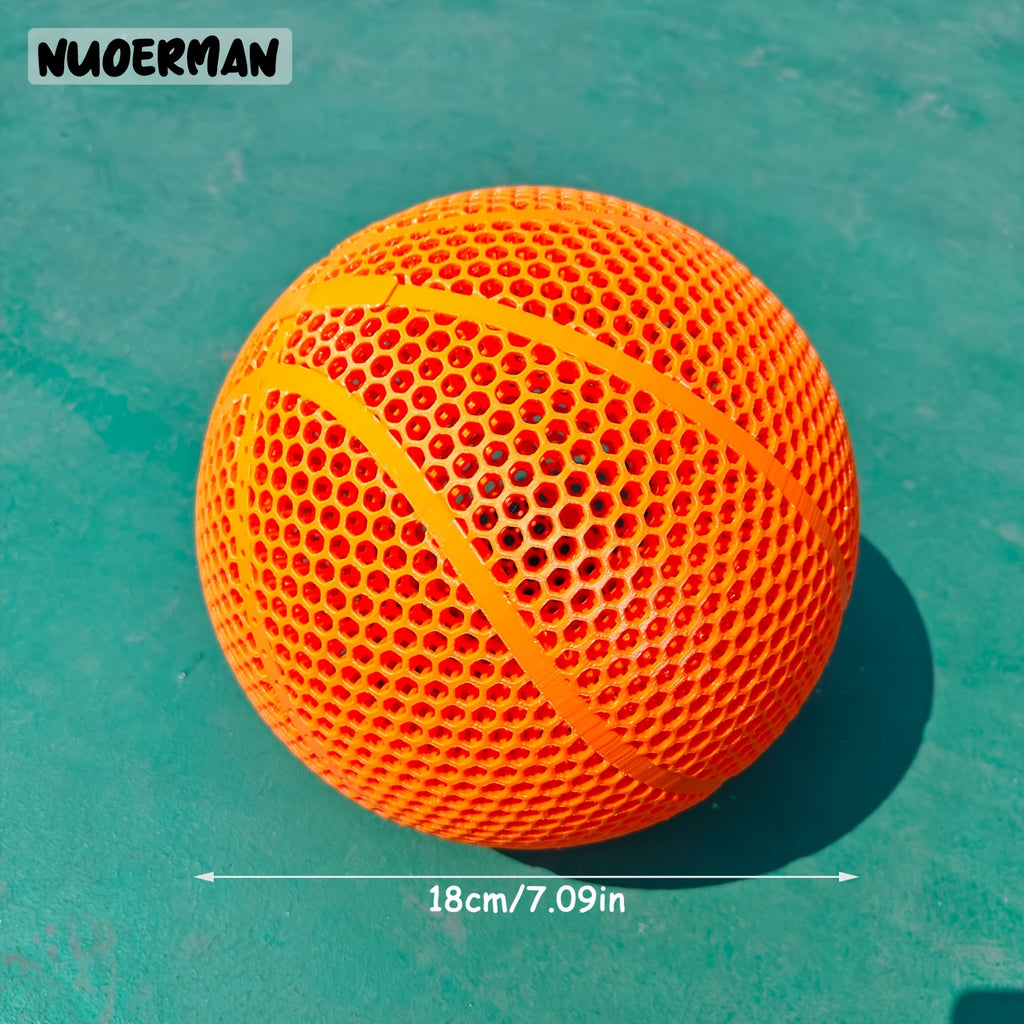 NUOERMAN 3D Printed Orange Basketball - No-Inflation Concept