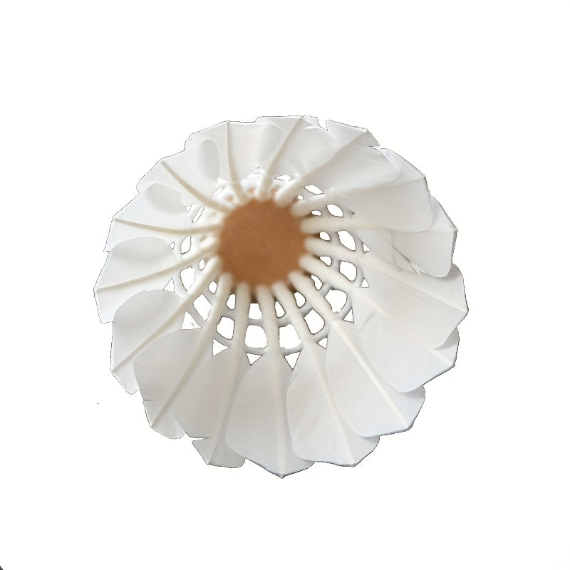 3pcs White & Black Feather Shuttlecocks - Aerodynamic Design for Stable Flight