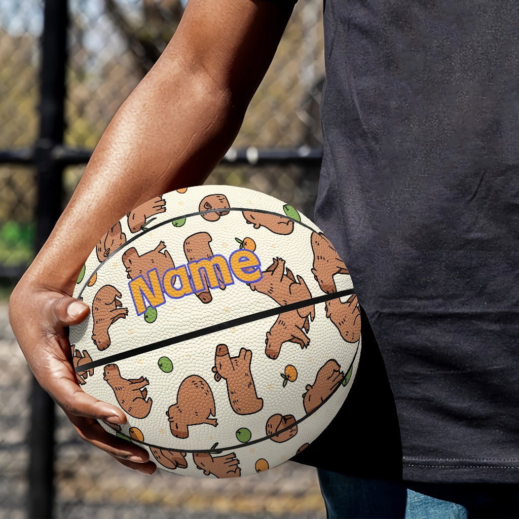 Customizable Basketball Cute Customizable Capybara Pattern Basketball | Optional Size 5 or 7