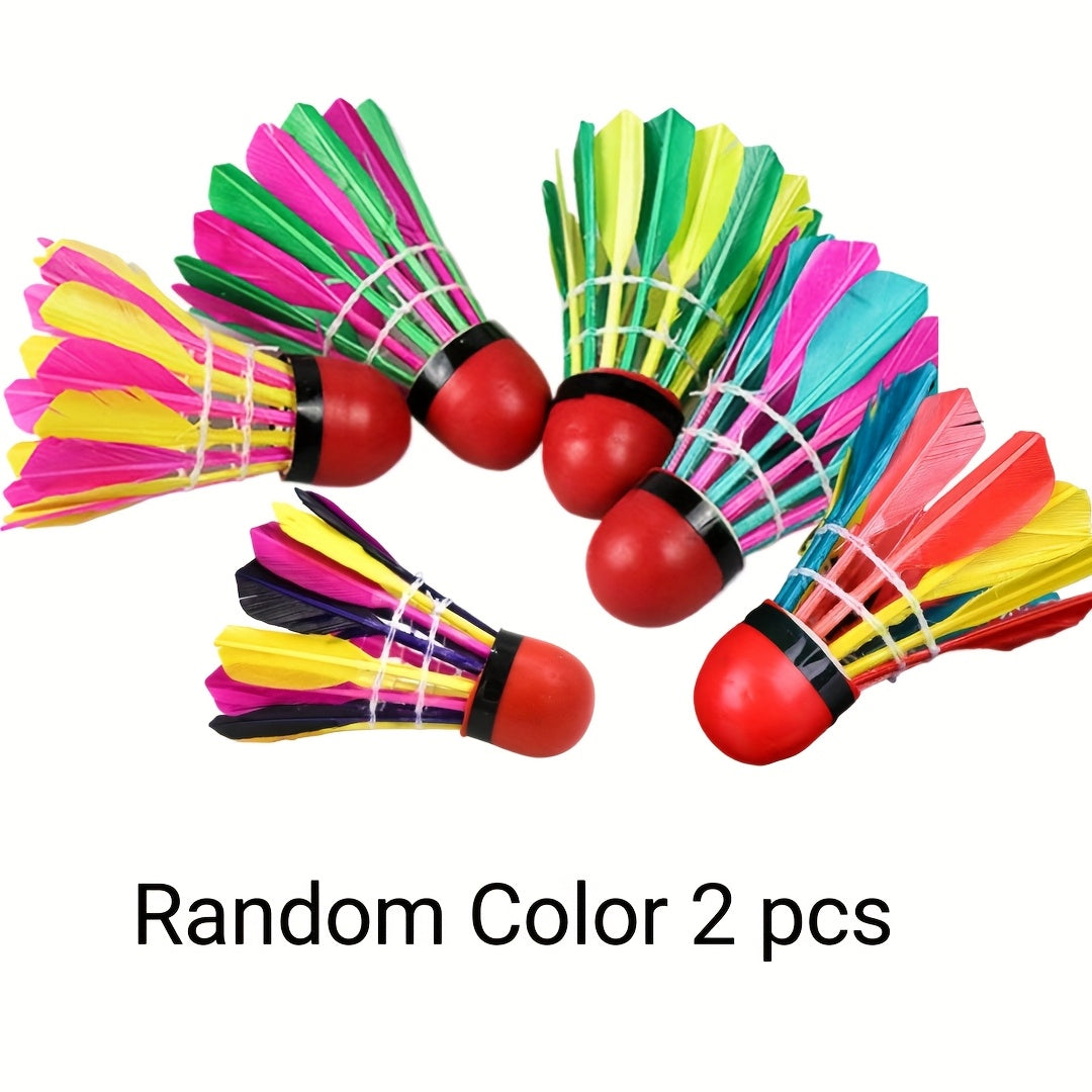 Vibrant Colorful Goose Feather Badminton Shuttlecocks - Wind-Resistant Anti-Wind Rubber Head for Outdoor Sports