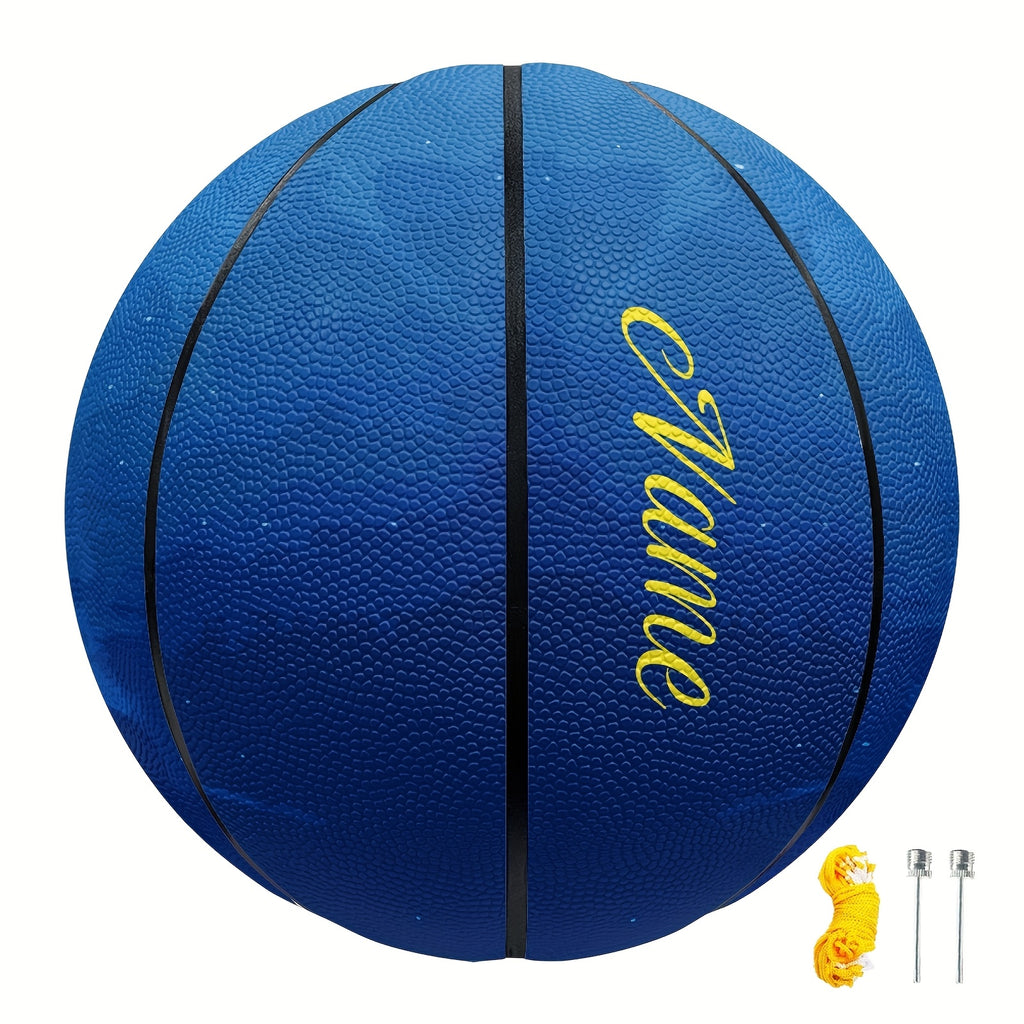 1pc Personalized Blue Starry Sky Basketball - Custom Text\u002FName, Size 5 or 7