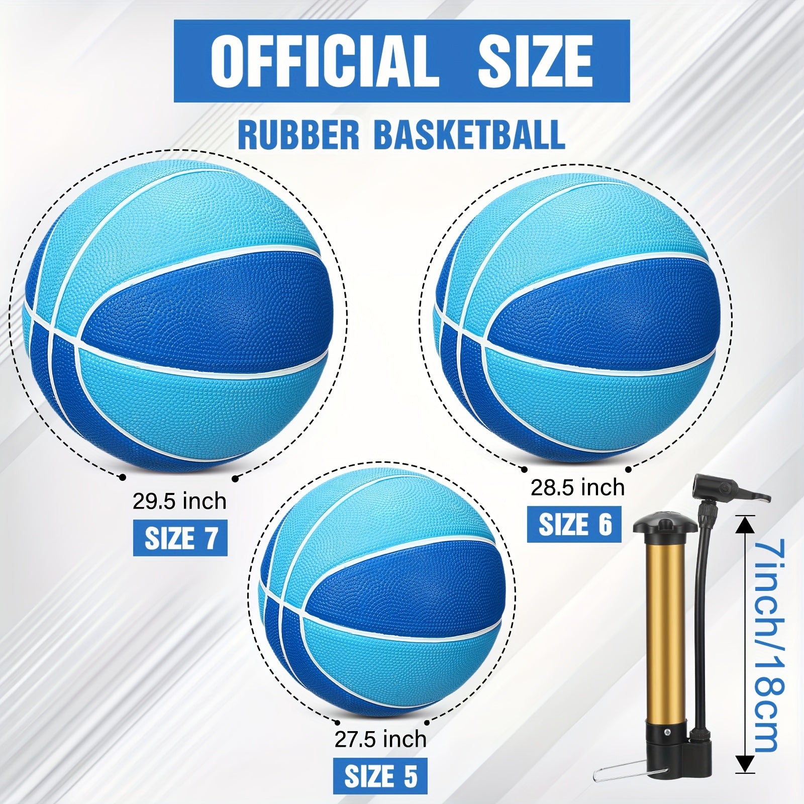 6pcs Rubber Basketball Official Size Bulk Streetball Multi-Color Basketball with Air