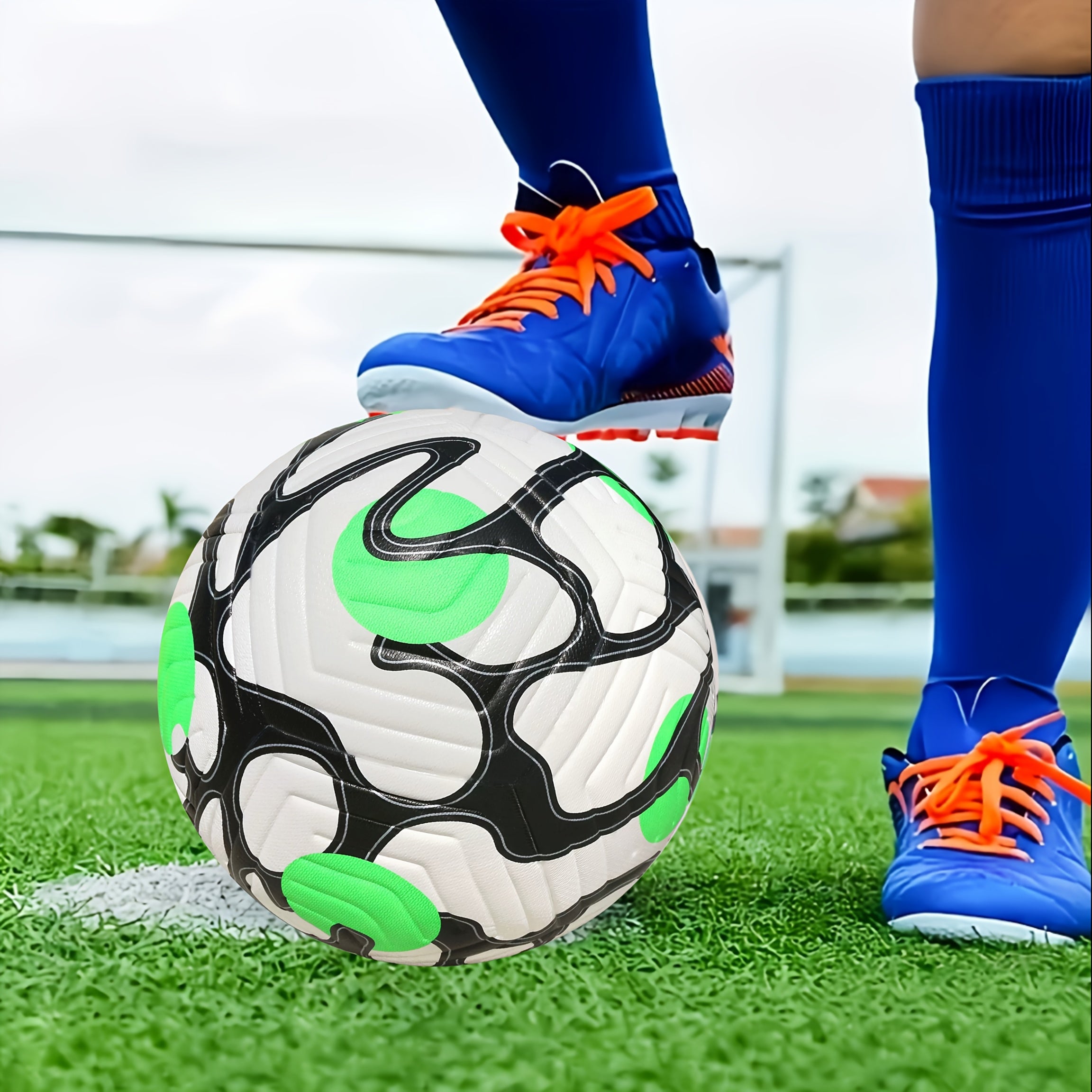 Professional Soccer Ball - Size 5 Machine-Sewn PU Football with Black