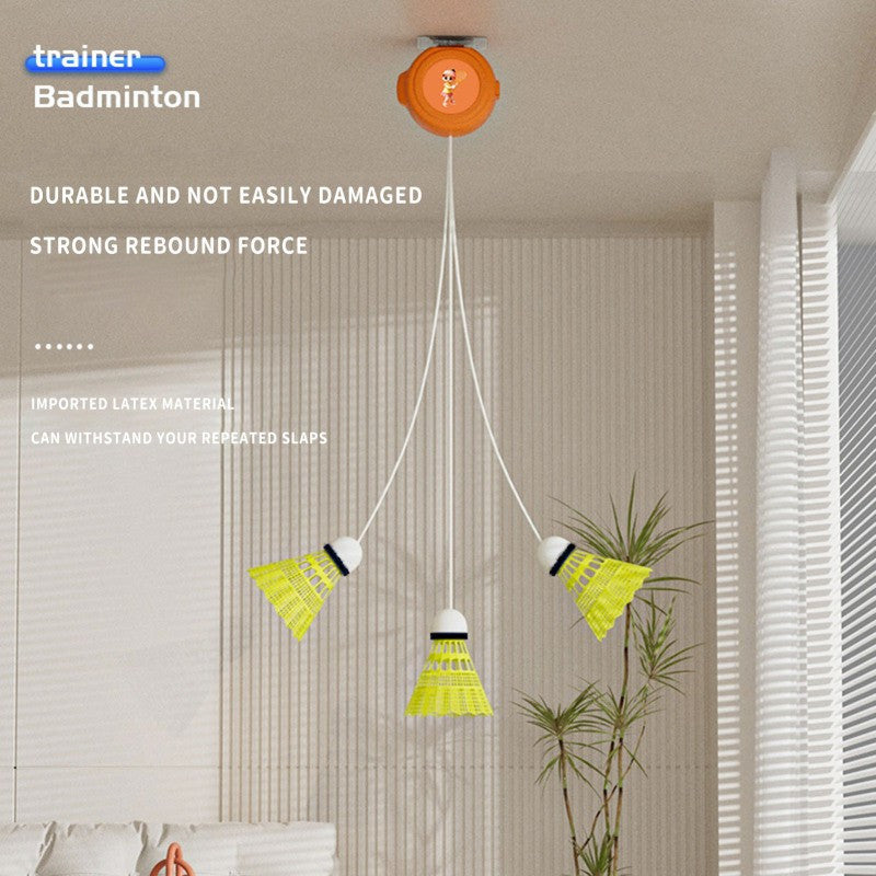 Badminton Trainer, Rebound Badminton Indoor Badminton Set, Automatic Telescopic Cyclotron Single Trainer