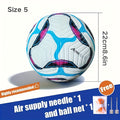 2025 New High-Quality Standard Size 5 & 4 Seamless Waterproof Anti-Slip Durable Football - Vibrant Blue & Purple Design