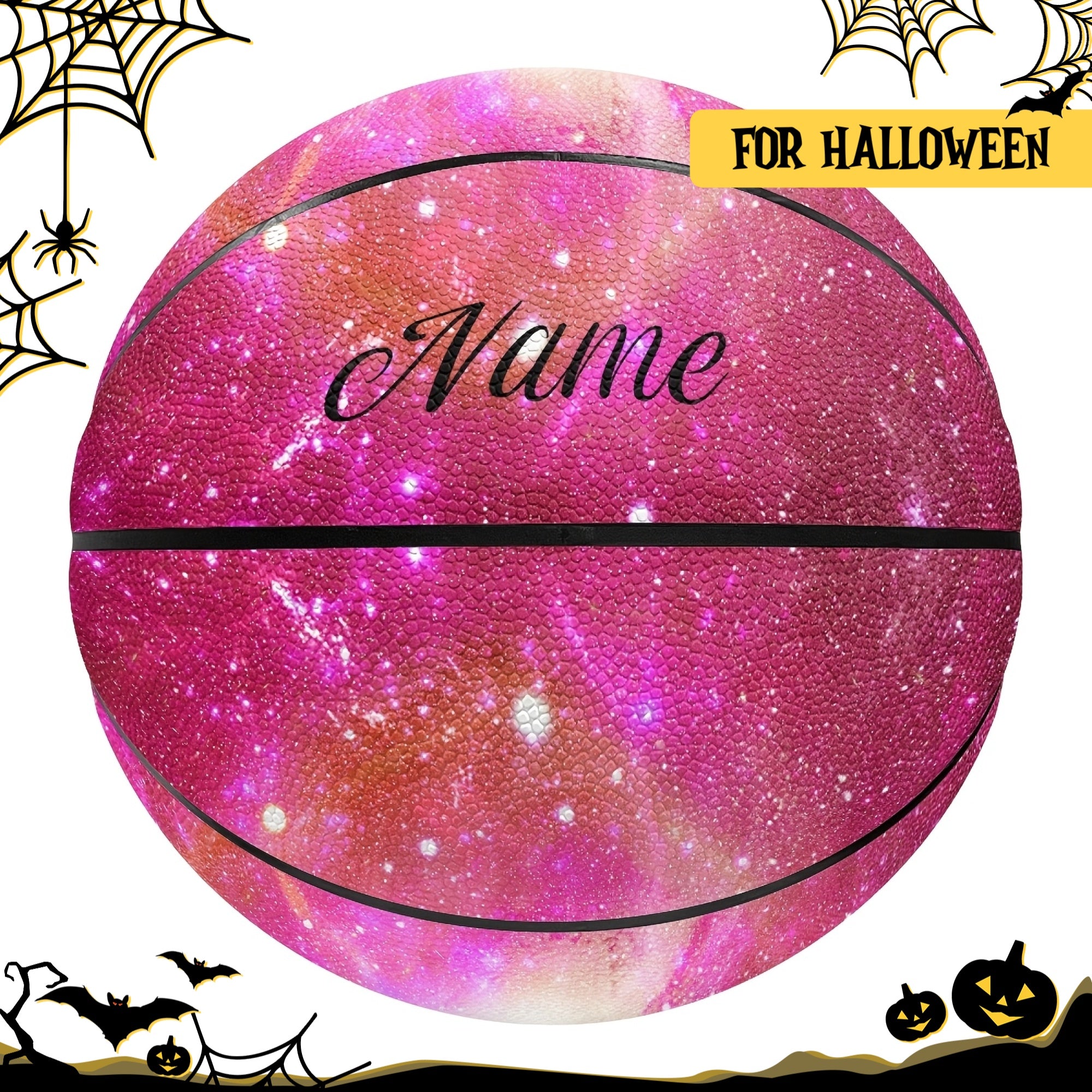 Pink Starry Sky Basketball Pink Starry Sky Design Basketball - Custom Name