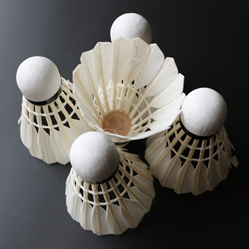 3pcs White & Black Feather Shuttlecocks - Aerodynamic Design for Stable Flight