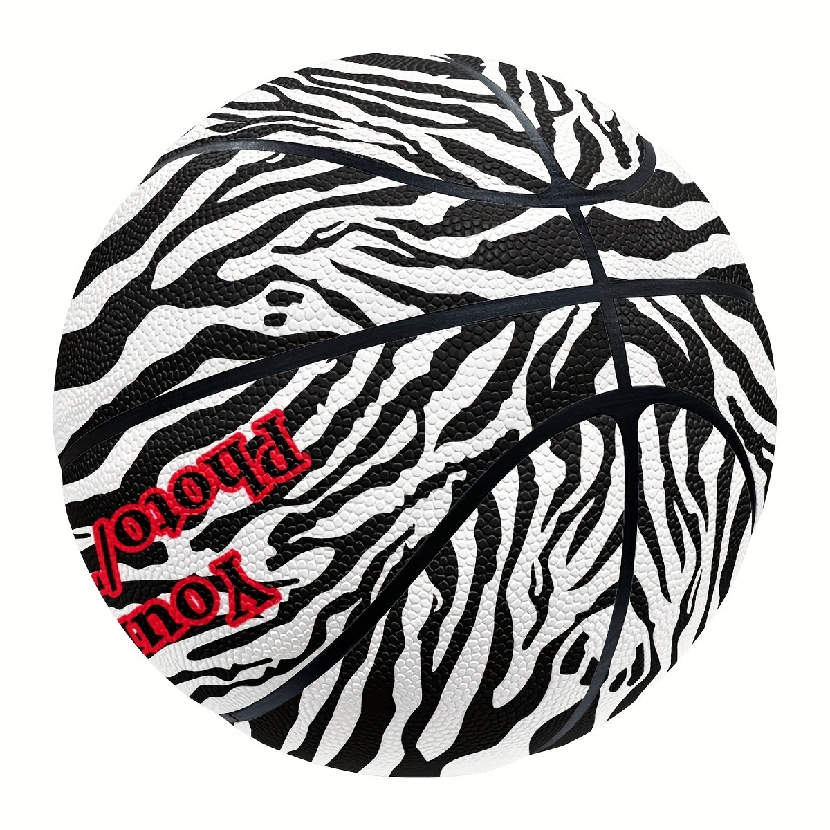 Zebra Print Custom Basketball-Add Your Design-Photo\u002FText\u002FLogo\u002FName