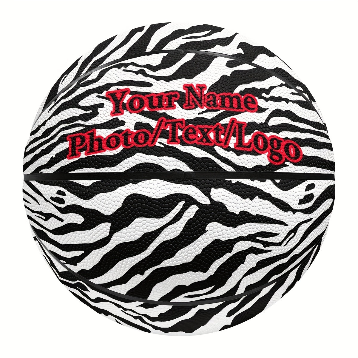 Zebra Print Custom Basketball-Add Your Design-Photo\u002FText\u002FLogo\u002FName