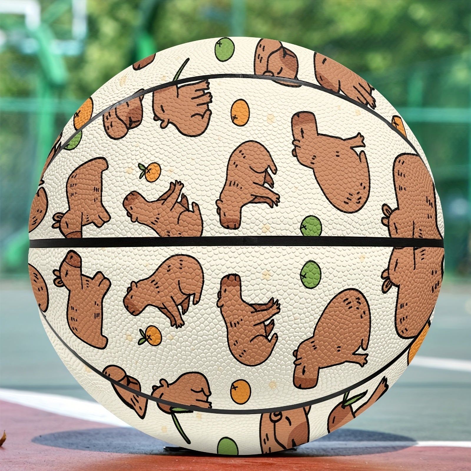 Customizable Basketball Cute Customizable Capybara Pattern Basketball | Optional Size 5 or 7