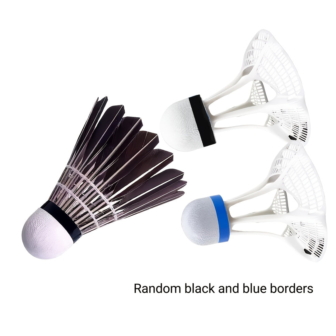 3pcs Badminton Shuttlecocks 3pcs Durable Badminton Shuttlecocks with White & Black Duck Feathers & Soft Foam Heads | Design for Training, Team Sports, Casual Play | Tennis & Short-Handled Paddle Accessories, Outdoor Recreation, Classic Shuttlecock