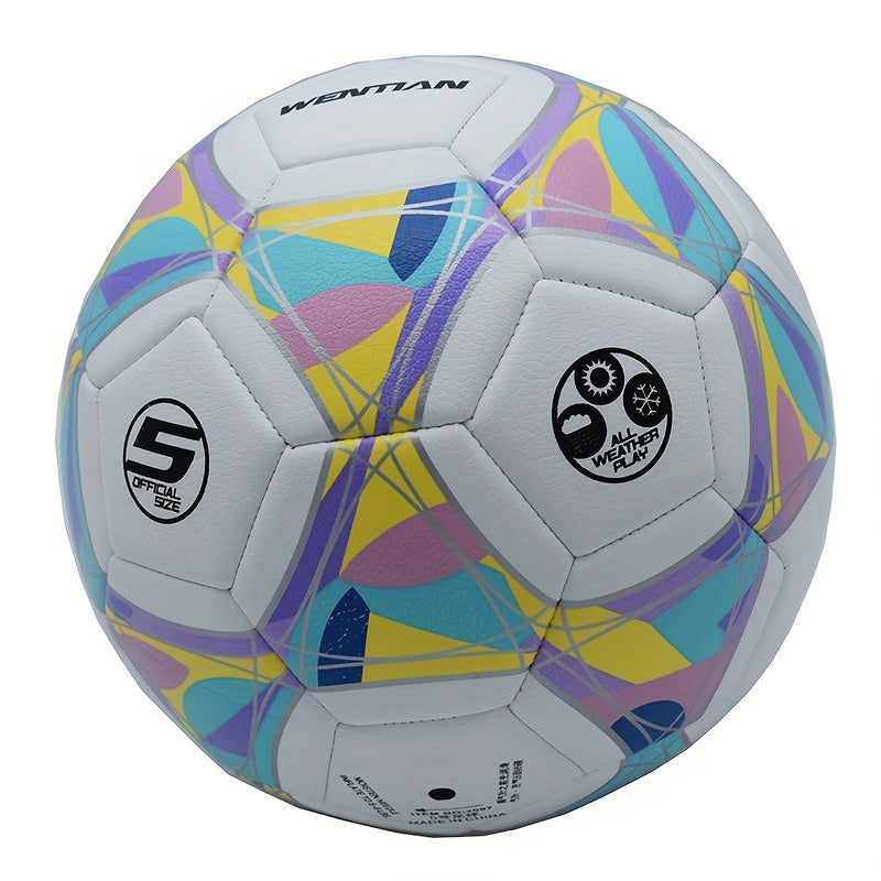 Custom Name 5-Number Premium Football - Non-Slip Durable Training & Match Ball with Vibrant Colorful Patterns