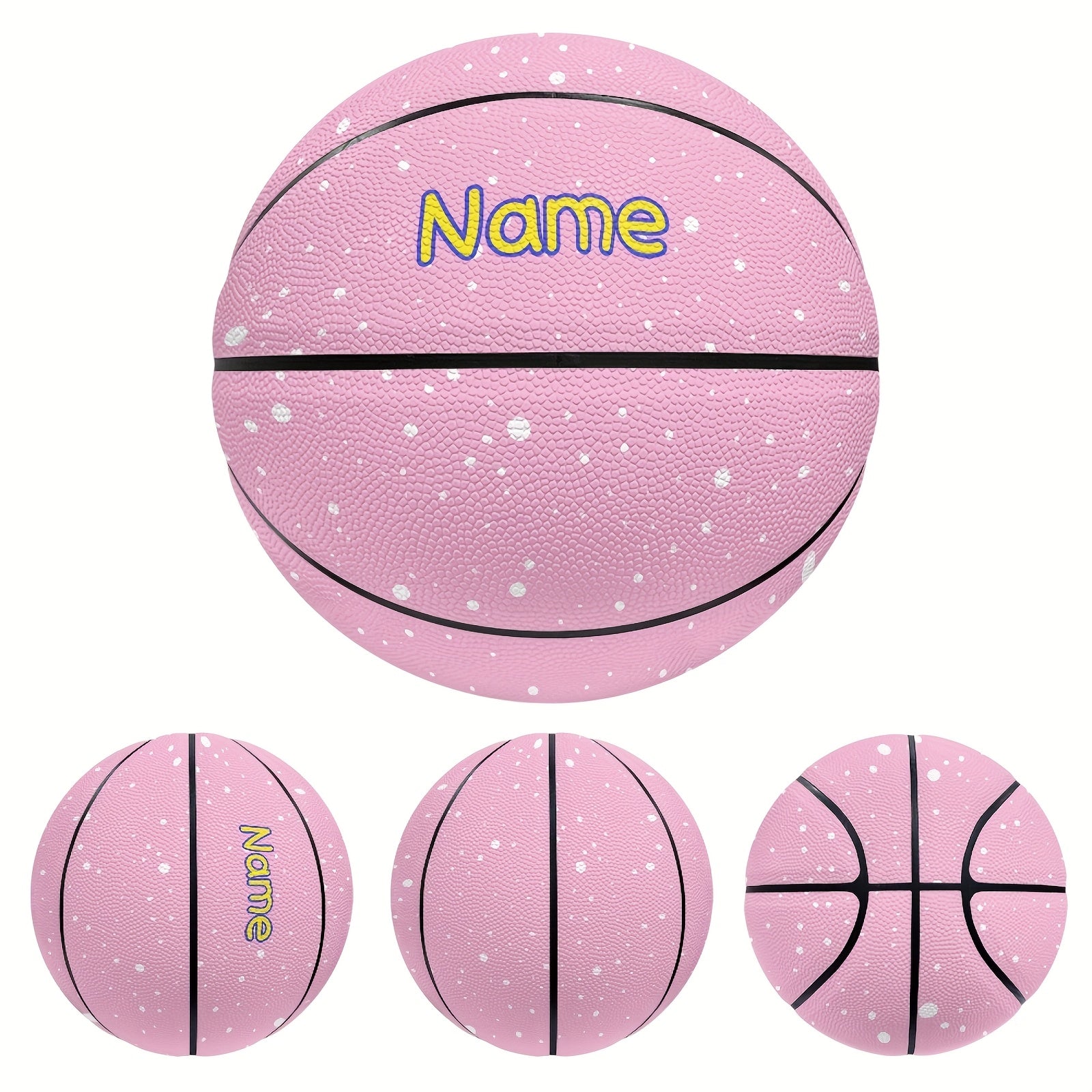 Custom Name Pink Basketball - Size 5\u002F7, Speckled Design Personalized Gift for Valentine's Day