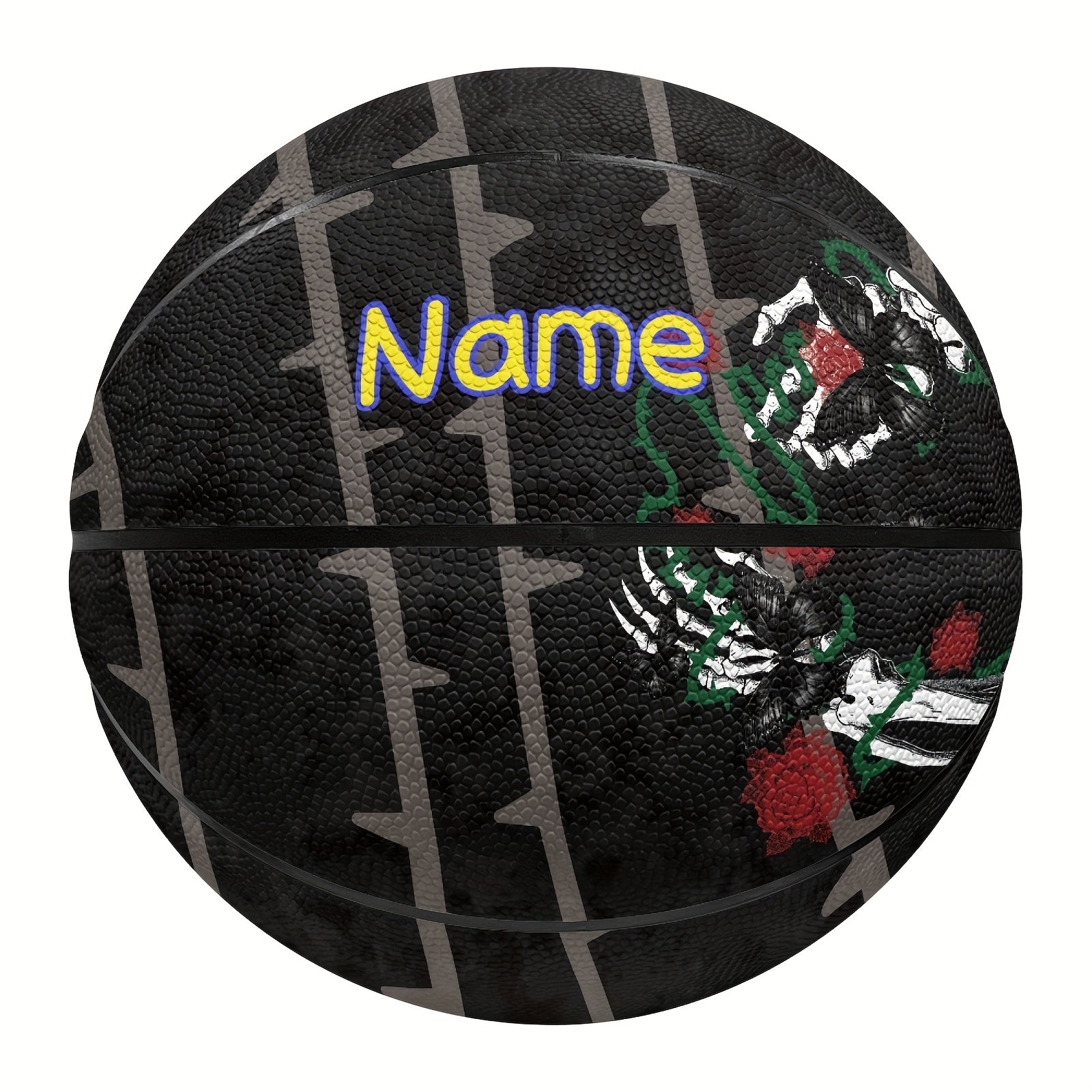 Customized basketball with spider web and skull design, size 5 or 7