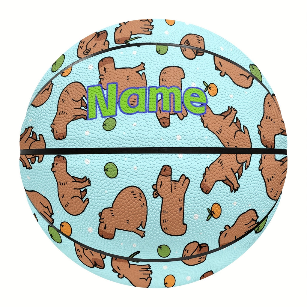 Customizable Basketball Cute Customizable Capybara Pattern Basketball | Optional Size 5 or 7